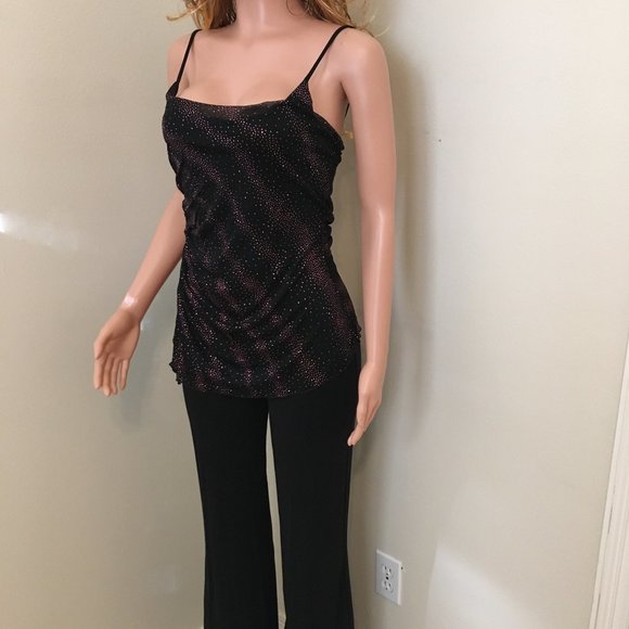 Rag Brand Dressy Black Jumpsuit With Sparkle Overlay - Picture 1 of 10